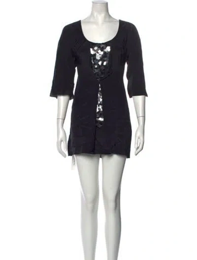 Pre-owned Vera Wang Silk Mini Dress In Black