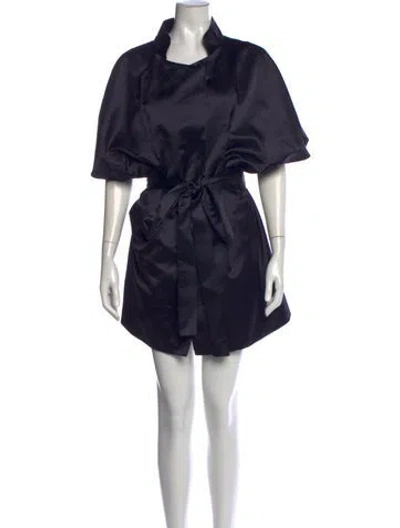 Pre-owned Vera Wang Silk Mini Dress In Blue