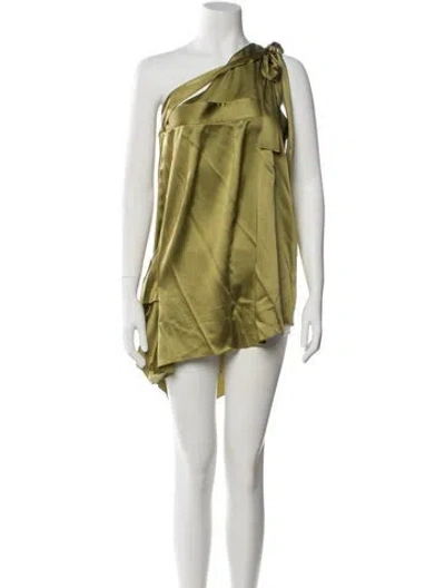 Pre-owned Vera Wang Silk Mini Dress In Green