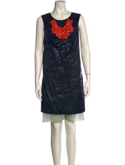 Pre-owned Vera Wang Silk Mini Dress In Multi