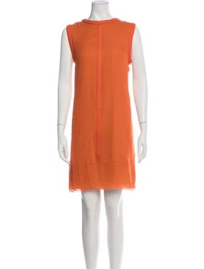 Pre-owned Vera Wang Silk Mini Dress In Orange
