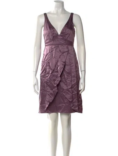 Pre-owned Vera Wang Silk Mini Dress In Purple