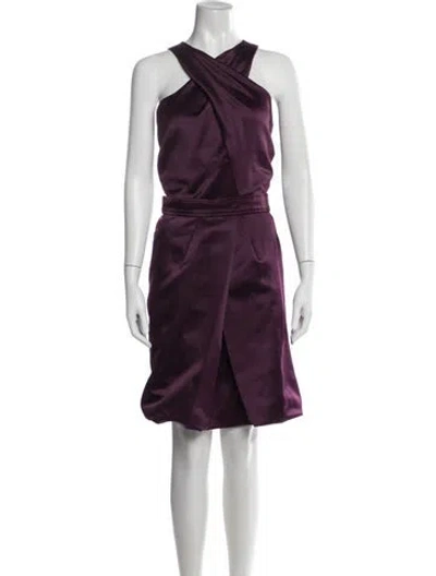 Pre-owned Vera Wang Silk Mini Dress In Purple