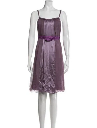 Pre-owned Vera Wang Silk Mini Dress In Purple