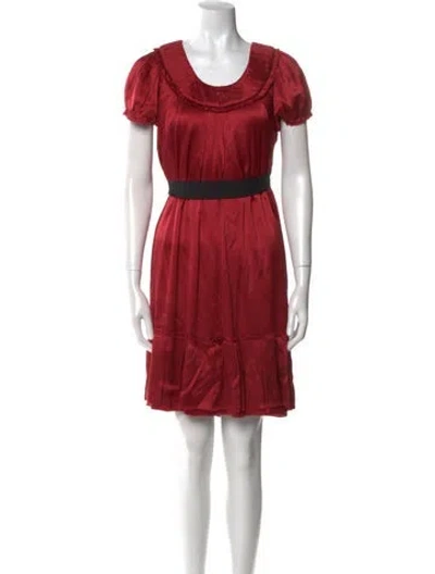 Pre-owned Vera Wang Silk Mini Dress In Red