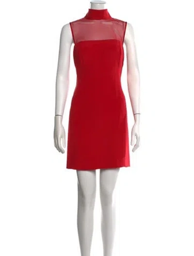 Pre-owned Vera Wang Silk Mini Dress In Red