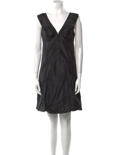 Pre-owned Vera Wang Silk Mini Dress W/ Tags In Black