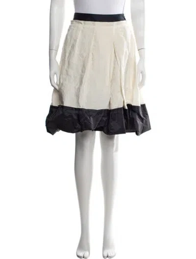 Pre-owned Vera Wang Silk Mini Skirt In Neutrals