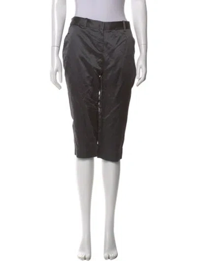 Pre-owned Vera Wang Silk Straight Leg Pants In Black