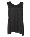 Vera Wang Sleeveless Micro-pleated Top In Black Viscose In Black