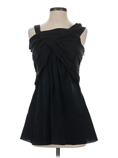 Pre-owned Vera Wang Sleeveless Silk Top Black Strapless Neckline Tops