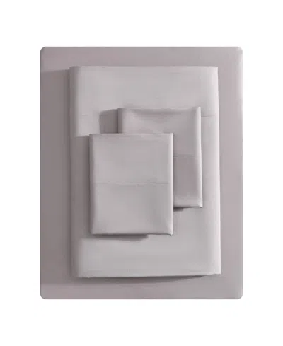 Vera Wang Solid 800 Thread Count Cotton Sateen 4 Piece Sheet Set, Queen In Gray