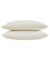 Vera Wang Solid 800 Thread Count Cotton Sateen Pillowcase Pair, Queen In Ivory