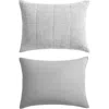 Vera Wang Solid Box Stitched Chenille Quilt & Shams Set In Grey