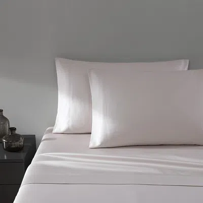 Vera Wang Solid Cvc Sateen Sheet Set, Queen In Neutral
