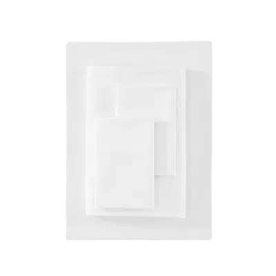 Vera Wang Solid Sateen T1000 4 Piece Sheet Set, Queen In White