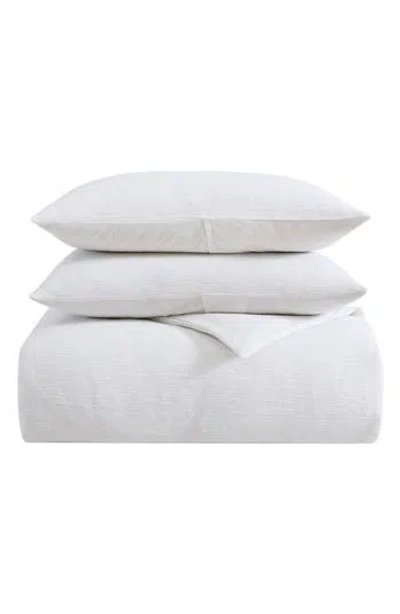 Vera Wang Solid Textured Pleat Duvet Cover & Sham Set In Gray