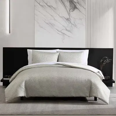 Vera Wang Speckled Satin Weave 3 Piece Duvet Cover Set, King In Taupe