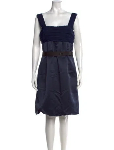 Pre-owned Vera Wang Square Neckline Knee-length Dress In Blue