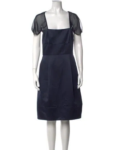 Pre-owned Vera Wang Square Neckline Knee-length Dress In Blue