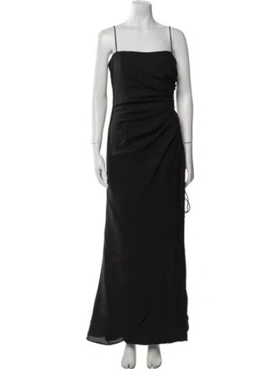 Pre-owned Vera Wang Square Neckline Long Dress In Black