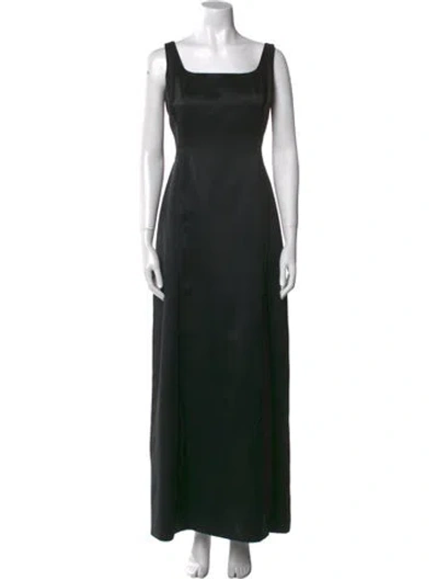 Pre-owned Vera Wang Square Neckline Long Dress In Black