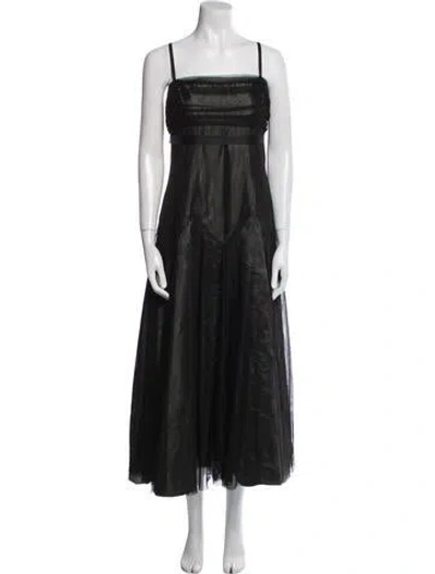 Pre-owned Vera Wang Square Neckline Long Dress In Black