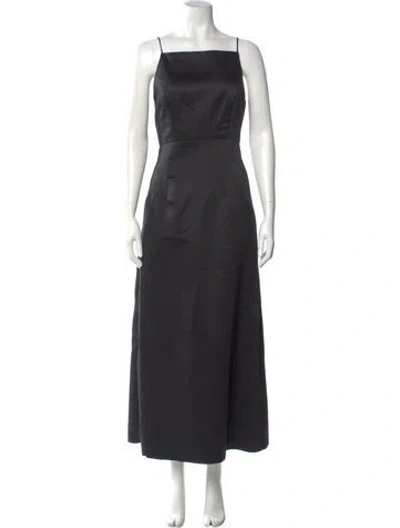 Pre-owned Vera Wang Square Neckline Long Dress In Black