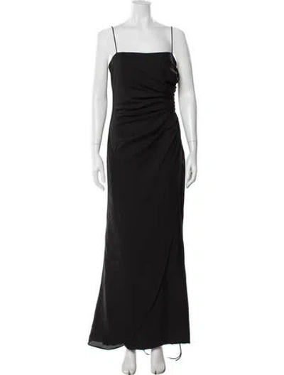 Pre-owned Vera Wang Square Neckline Long Dress In Black