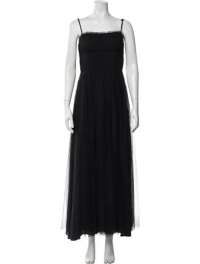 Pre-owned Vera Wang Square Neckline Long Dress In Black