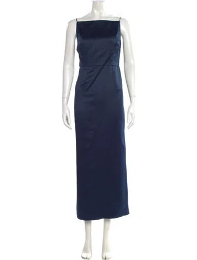 Pre-owned Vera Wang Square Neckline Long Dress In Blue