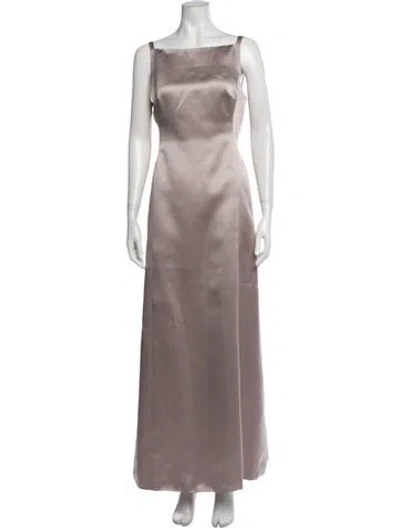 Pre-owned Vera Wang Square Neckline Long Dress In Gray
