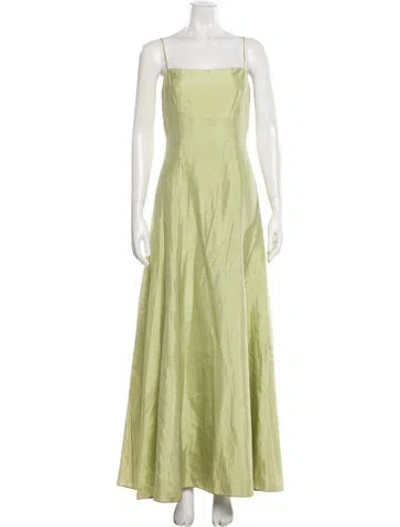 Pre-owned Vera Wang Square Neckline Long Dress In Green