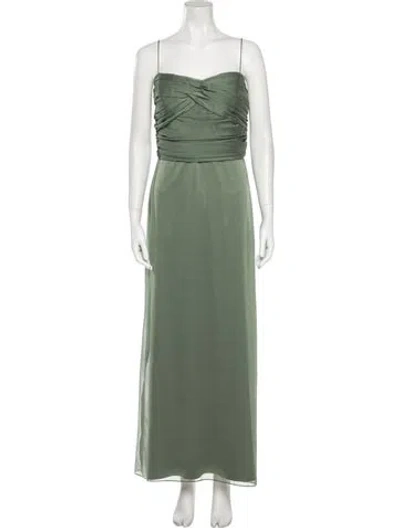 Pre-owned Vera Wang Square Neckline Long Dress In Green