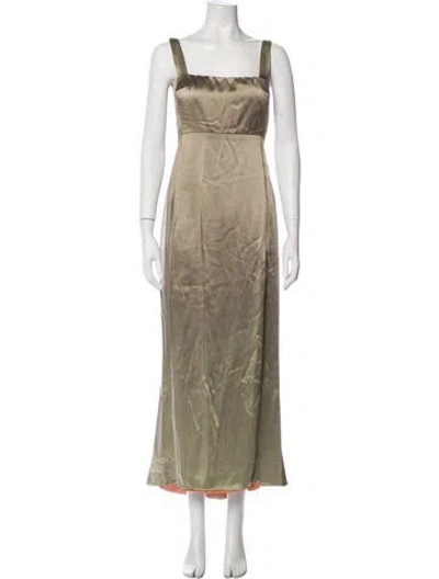 Pre-owned Vera Wang Square Neckline Long Dress In Neutral