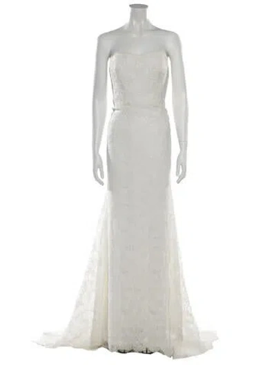 Pre-owned Vera Wang Square Neckline Long Dress In Neutral