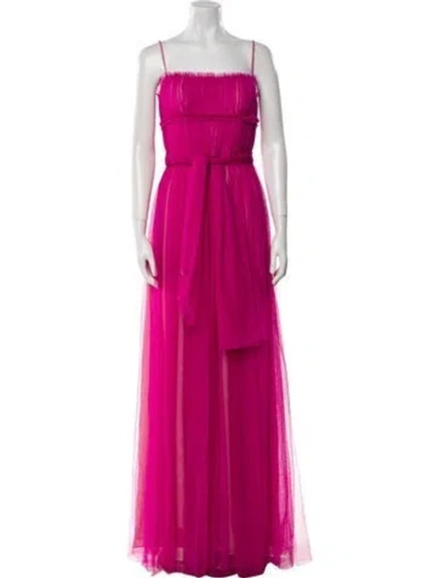 Pre-owned Vera Wang Square Neckline Long Dress In Pink