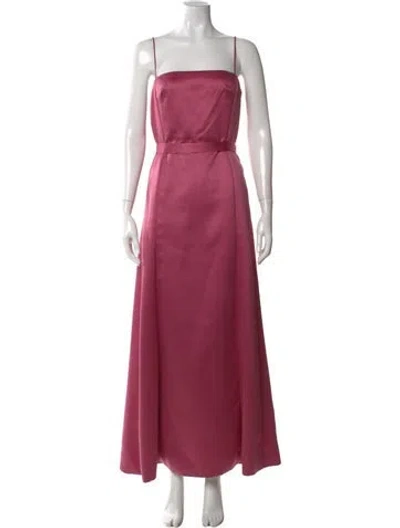 Pre-owned Vera Wang Square Neckline Long Dress In Pink