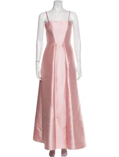 Pre-owned Vera Wang Square Neckline Long Dress In Pink