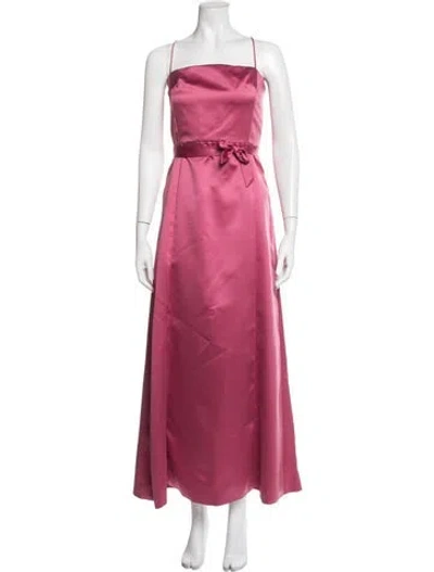 Pre-owned Vera Wang Square Neckline Long Dress In Pink