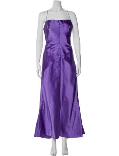 Pre-owned Vera Wang Square Neckline Long Dress In Purple