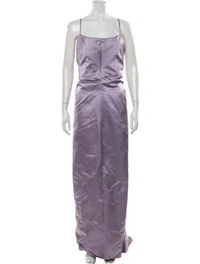 Pre-owned Vera Wang Square Neckline Long Dress In Purple