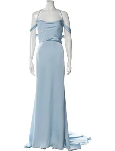 Pre-owned Vera Wang Square Neckline Long Dress W/ Tags In Blue