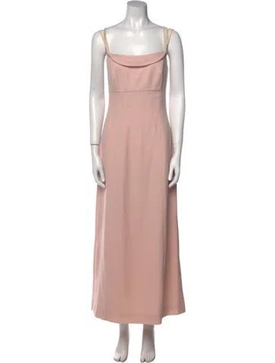Pre-owned Vera Wang Square Neckline Midi Length Dress In Pink