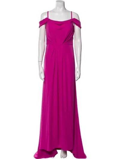 Pre-owned Vera Wang Square Neckline Midi Length Dress In Pink