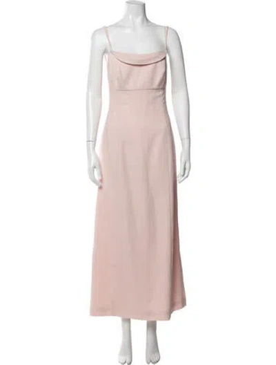 Pre-owned Vera Wang Square Neckline Midi Length Dress In Pink