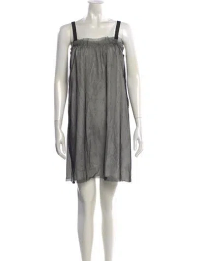 Pre-owned Vera Wang Square Neckline Mini Dress In Gray