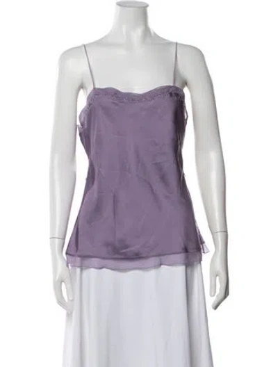 Pre-owned Vera Wang Square Neckline Sleeveless Top In Purple
