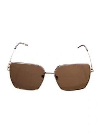 Pre-owned Vera Wang Square Tinted Sunglasses In Gold