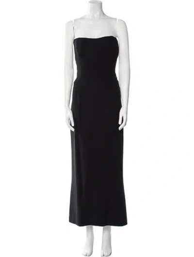 Pre-owned Vera Wang Strapless Long Dress In Black